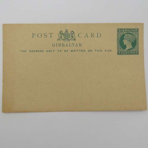 Gibraltar Pre-printed postcard with pre-printed 5 centimos stamp