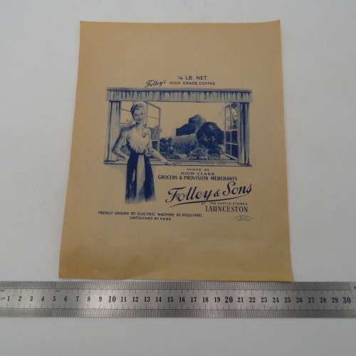 Antique Folley`s high grade coffee flyer