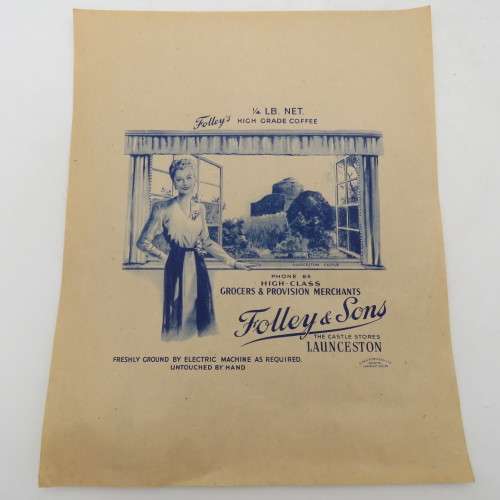 Antique Folley`s high grade coffee flyer