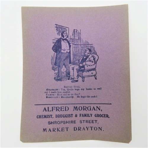 Antique Alfred Morgan chemist advertising leaflet