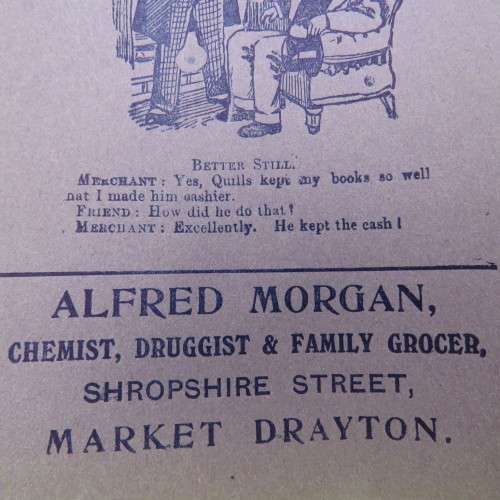 Antique Alfred Morgan chemist advertising leaflet
