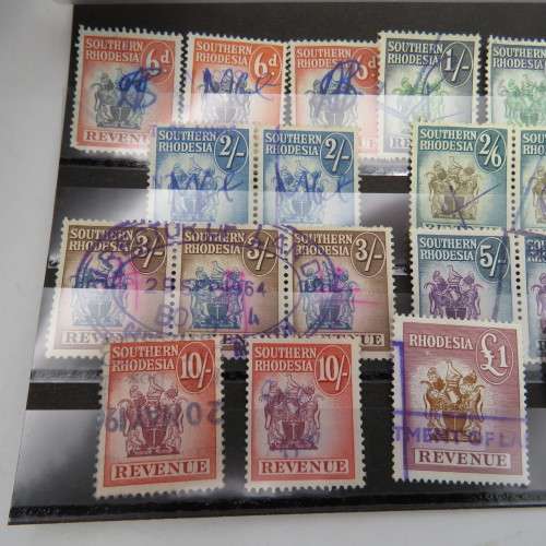 Lot of 25 Southern Rhodesia Revenue stamps