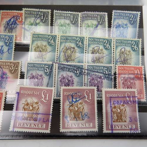 Lot of 25 Southern Rhodesia Revenue stamps