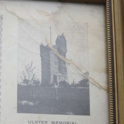 WWI Memorial 1914-1918 certificate of 21462 private Herbert Greenwood - some damage 34x51cm