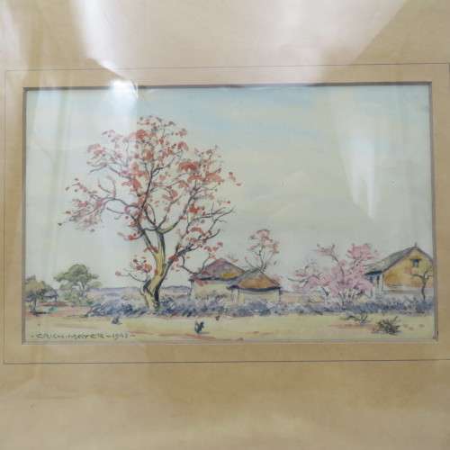 1943 Watercolor painting by Erich Mayer - One of the SA masters