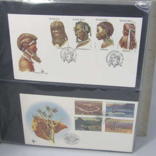 First Day Cover album with about 140 items South Africa and Africa