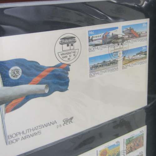 First Day Cover album with about 110 First Day Covers and Cards - Baphuthatswana, South Africa