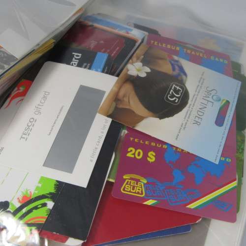 Gift Cards collection with hundreds of gift cards in folder