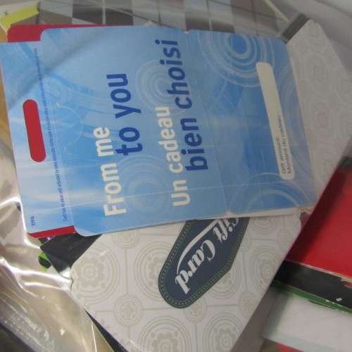 Gift Cards collection with hundreds of gift cards in folder