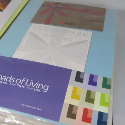 Gift Cards collection with hundreds of gift cards in folder