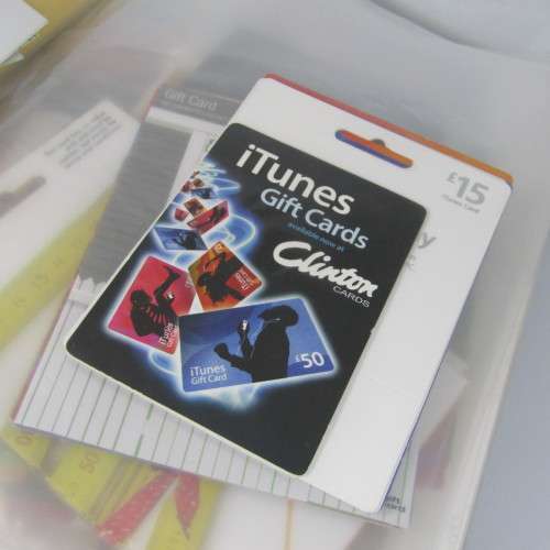 Gift Cards collection with hundreds of gift cards in folder