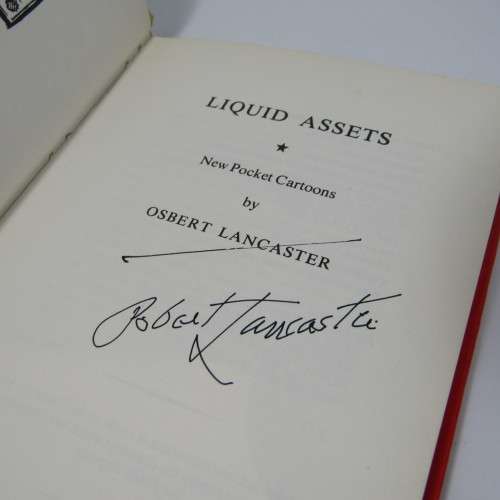 Liquid Assets by Osbert Lancaster signed by the author and corrected his name - 1975 edition