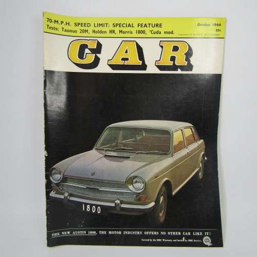 Vintage Car Magazine - October 1966 - excellent condition