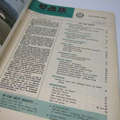 Vintage Car Magazine - October 1966 - excellent condition