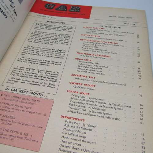 Vintage Car Magazine - May 1966 - excellent condition