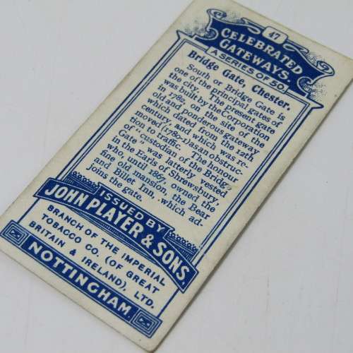 1909 John Player and Sons cigarette cards - Celebrating Gateways No. 1 to 50
