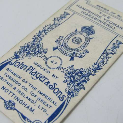 1924 John Players cigarette cards - Banners and Cap badges - full set of 50