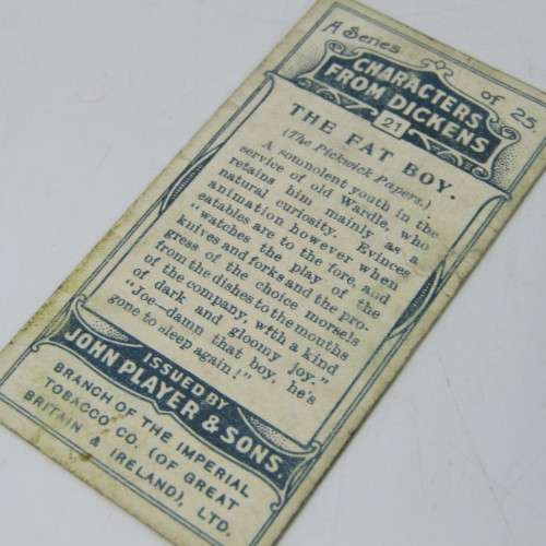 1912 John Players and Sons cigarette cards - Caracters from Dickens - No. 1 to 25