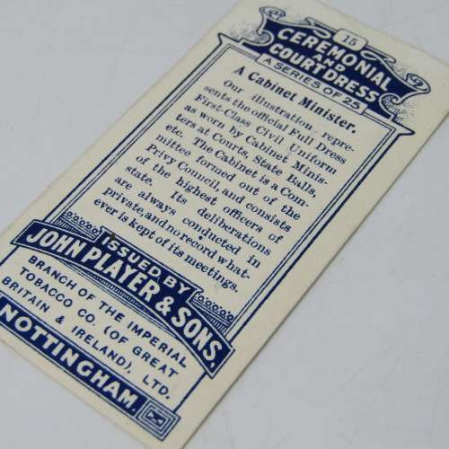 1911 John Players and Sons cigarette cards - Ceremonial and Court - No. 1 to 25
