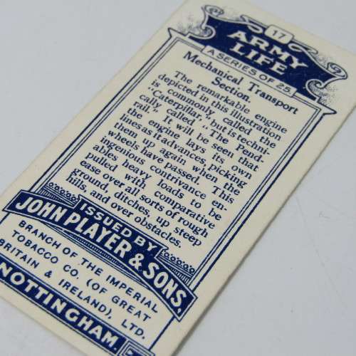 1910 John Players and Sons cigarette cards - Army Life - No. 1 to 25