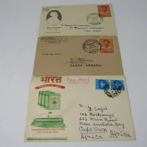 Lot of 9 India First Day Covers 1950`s
