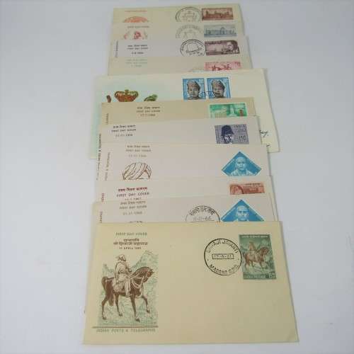 Lot of 10 India Postal and First Day Covers  from the 1960`s