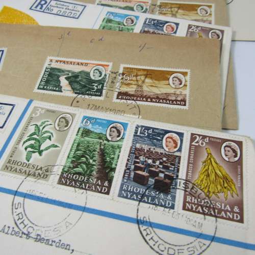 Lot of 14 Southern Rhodesia and Nyasaland Postal /  First Day Covers