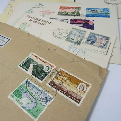Lot of 14 Southern Rhodesia and Nyasaland Postal /  First Day Covers
