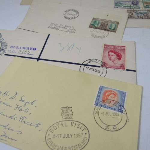 Lot of 14 Southern Rhodesia and Nyasaland Postal /  First Day Covers