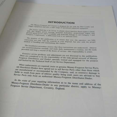 Massey-Ferguson 65s tractor operator instruction book