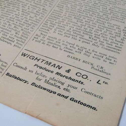 July 1922 copy of the Rhodesia Church magazine