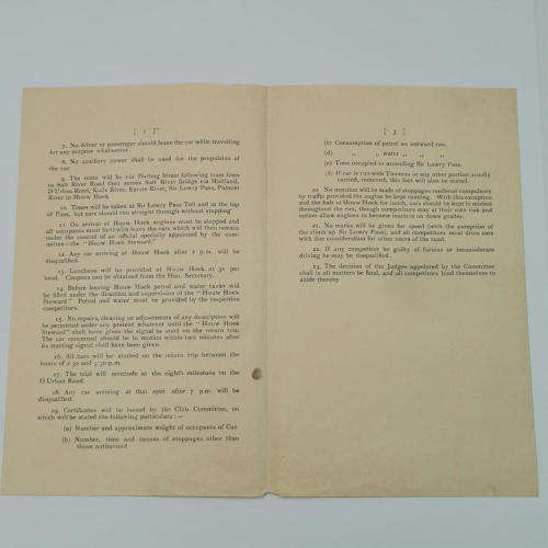 1903 Automobile 100 mile reliability and consumption trial leaflet - RARE