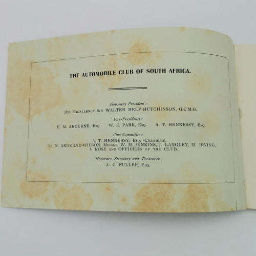 First Annual report of the Automobile club of South Africa - 1902 - corner fixed