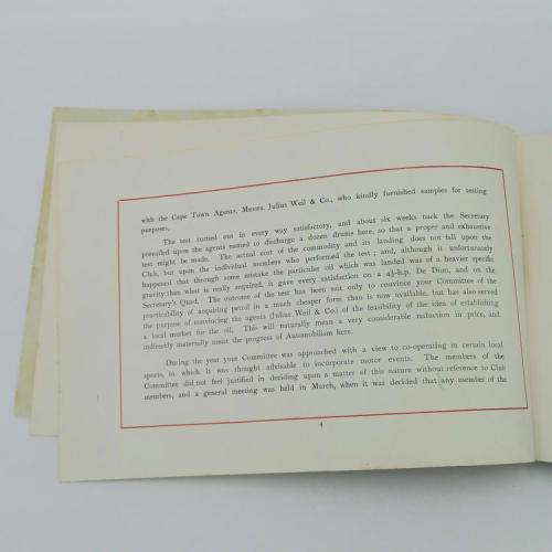 First Annual report of the Automobile club of South Africa - 1902 - corner fixed