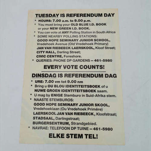 DP 17 March 1992 referendum pamflet