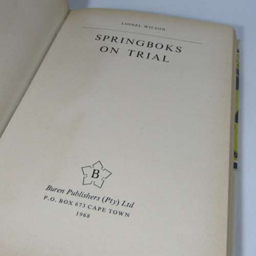 Springboks on Trial by Lionel Wilson - 1968 Edition