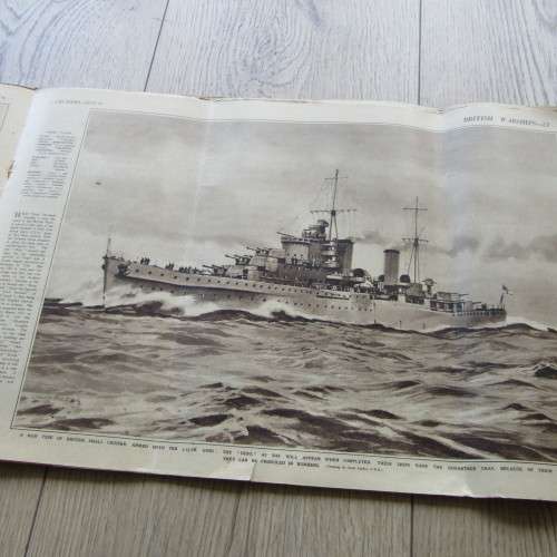 British Warships - The Royal Navy book published by the Illustrated London news - some damage