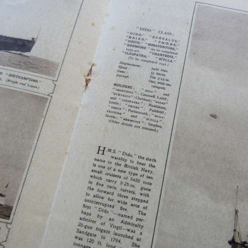British Warships - The Royal Navy book published by the Illustrated London news - some damage