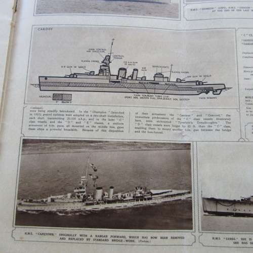 British Warships - The Royal Navy book published by the Illustrated London news - some damage