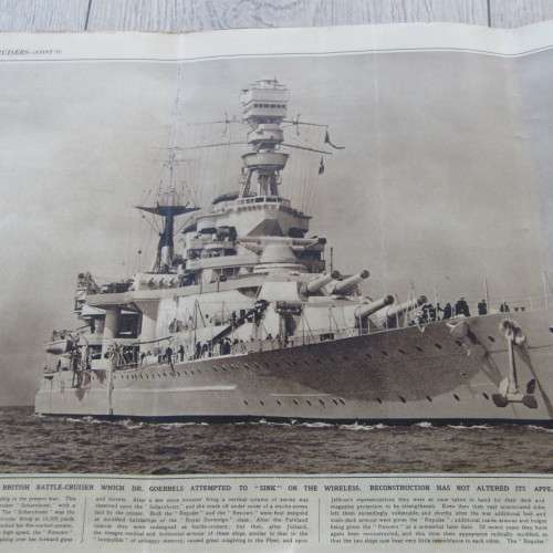 British Warships - The Royal Navy book published by the Illustrated London news - some damage