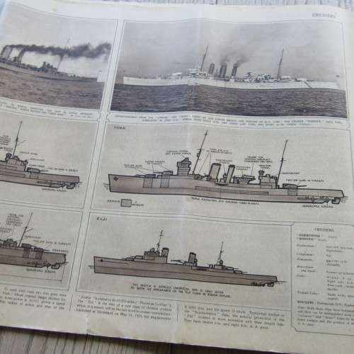 British Warships - The Royal Navy book published by the Illustrated London news - some damage