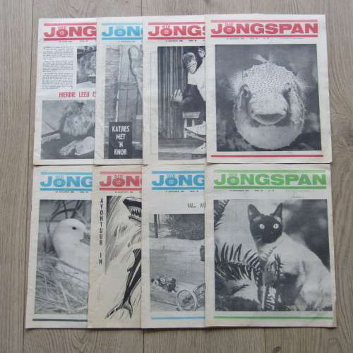 Die Jongspan Afrikaanse nuusblad - lot of 18 items (no. 23 to 30) - 25 July 1965 to 13 Sept 1965