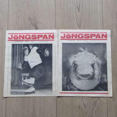 Die Jongspan Afrikaanse nuusblad - lot of 18 items (no. 23 to 30) - 25 July 1965 to 13 Sept 1965