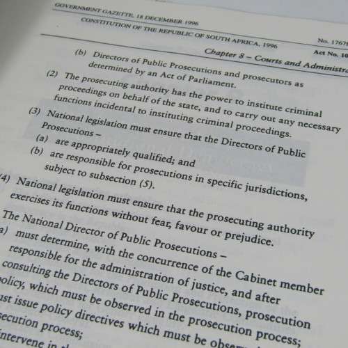 1996 Government Gazette with the new constitution of South Africa