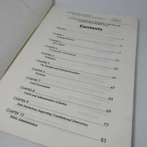1996 Government Gazette with the new constitution of South Africa