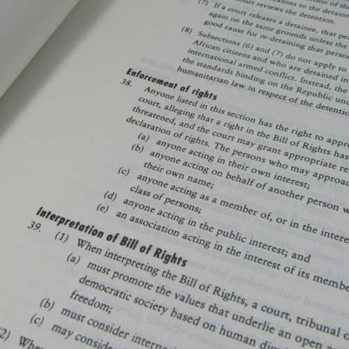 1996 Government Gazette with the new constitution of South Africa
