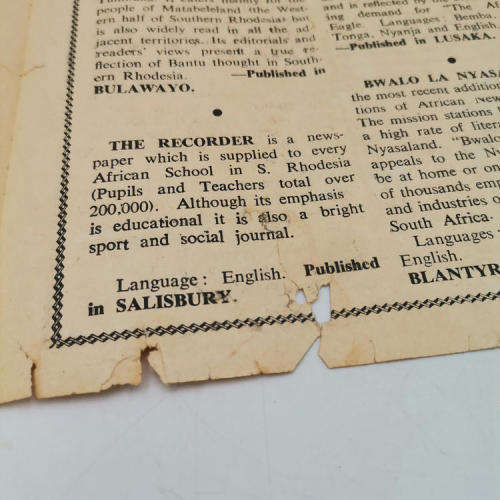 1953 Copy of The Recorder for ` Modern Africans `