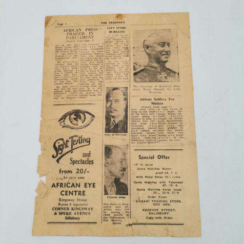 1953 Copy of The Recorder for ` Modern Africans `