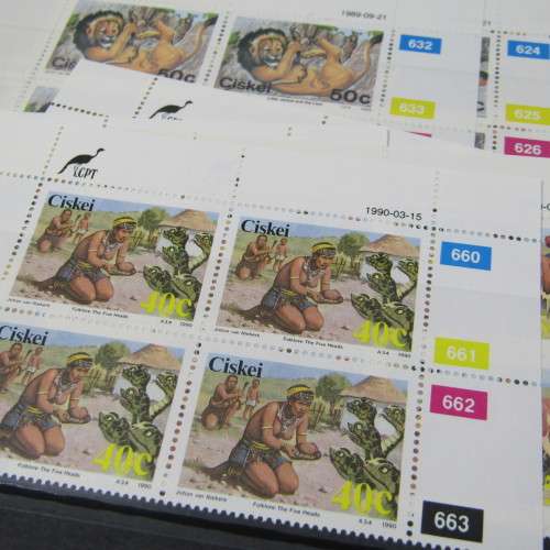 Stamp album with control blocks and mint stamps - South Africa, Ciskei - more than 1500 stamps