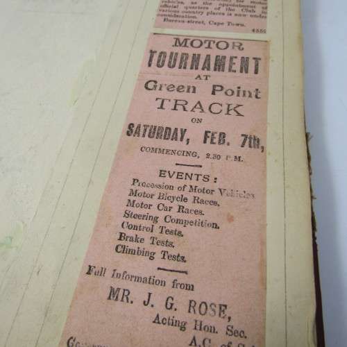 Motoring History - newspaper clipping history of Automotive related events and happenings in SA 1901